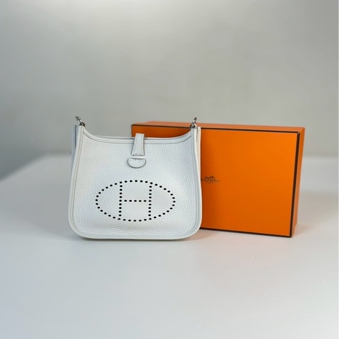 Hermès｜mini Evelyne 蘑菇白