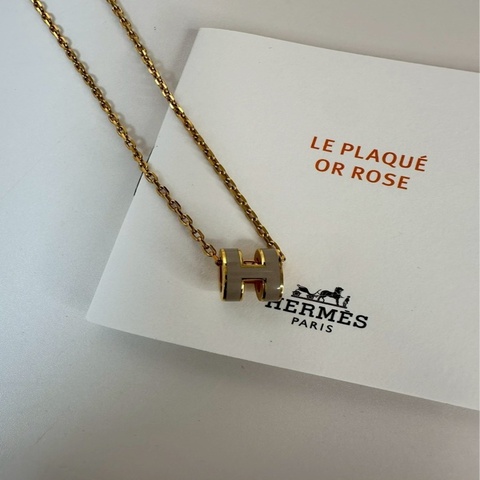 Hermes｜ Mini POPH 項鍊 奶茶金