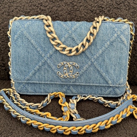 Chanel 香奈兒 牛仔19bag woc 芯片款