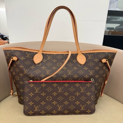 Louis Vuitton 路易威登 經典老花Neverfull中號大紅色內里