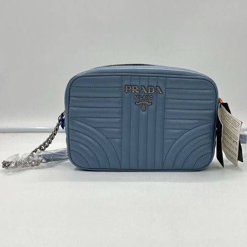 Prada 普拉達 藍色相機鏈條單肩包