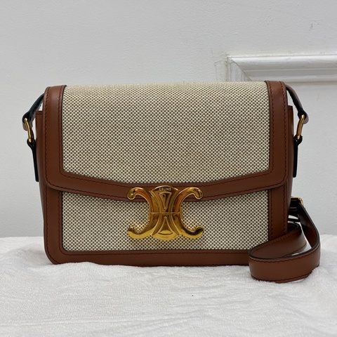 Celine Teen Triomphe凱旋門紡織拼小牛皮