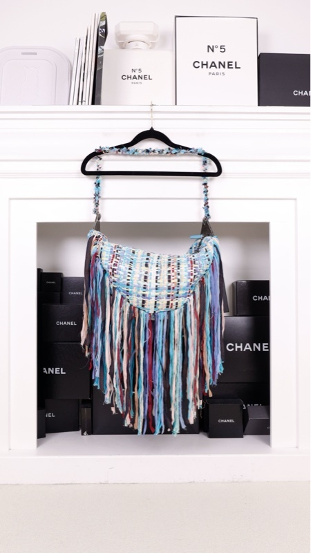 Chanel 17年包古巴系列秀款编织流苏秋千包