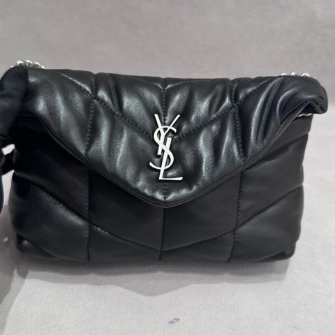 聖羅蘭 ysl puffer mini 雲朵包 黑銀
