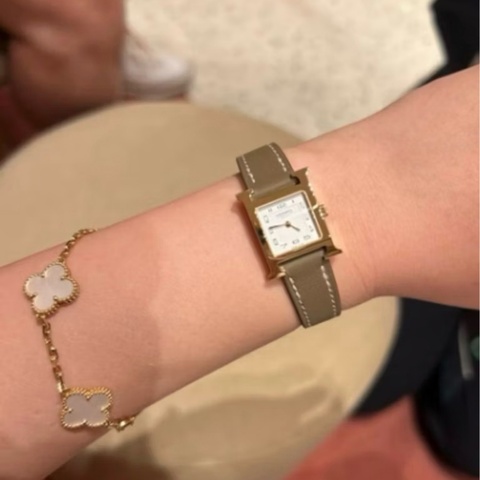 HERMES✨Heure H腕錶 HH1.201手錶手表 大象灰 金 B刻