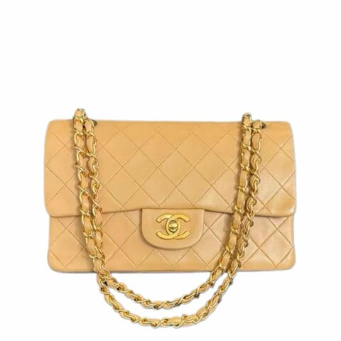 Chanel香奈兒菱格紋雙C扣鏈條包