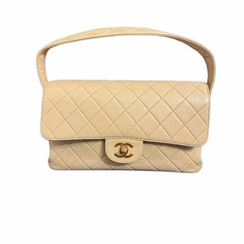 Chanel香奈兒菱格紋雙C扣雙面cf手提晚宴包