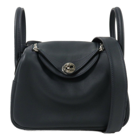 HERMES Swift皮革Mini Lindy手挽肩背兩用袋Vert Rousseau/Malach