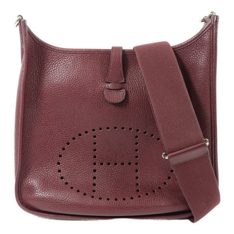 HERMES Clemence皮革Evelyne PM 肩背袋Bordeaux