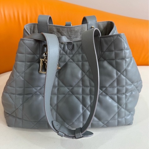 Dior 迪奧 Toujours中號橫版土著包 岩石灰牛皮  尺寸23×24×16，