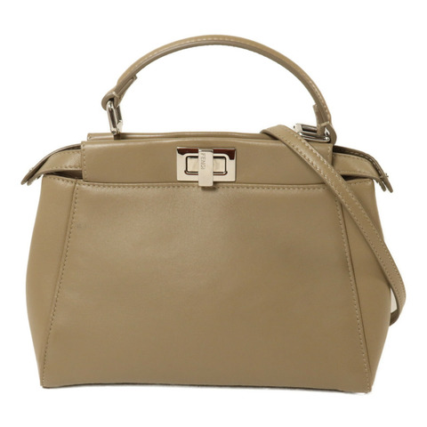 FENDI 牛皮皮革Peekaboo Iconic Mini手挽肩背兩用袋