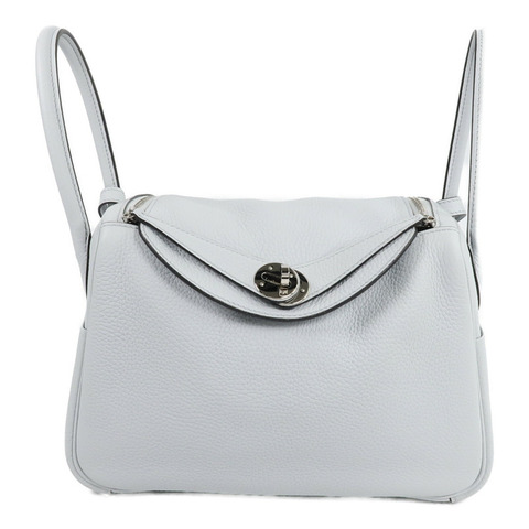 HERMES Clemence皮革Lindy 26手挽肩背兩用袋Blue Pale