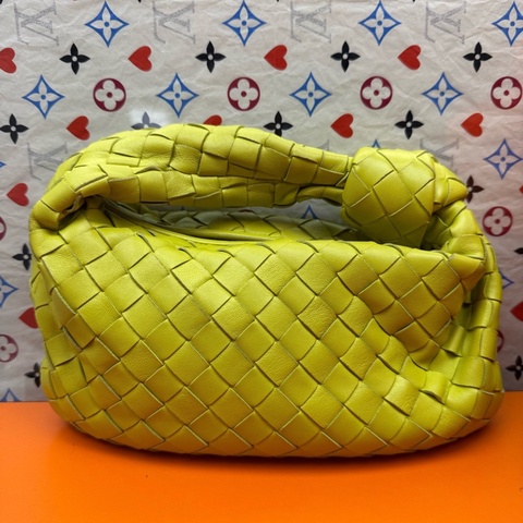 BV葆蝶家Bottega Veneta，JODIE 雙面編織 皮革 手提包 迷你 藍色24*8*12