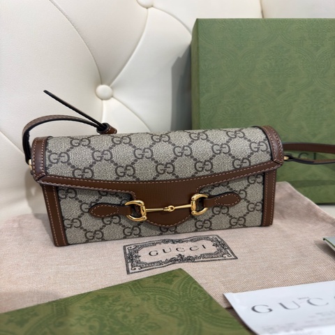 二手Gucci 古馳 Horsebit 1955 Mini 699296 單肩斜跨包 盒子包 橫版 手機包