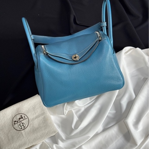 Hermes • Lindy 30 牛仔藍銀釦Togo皮