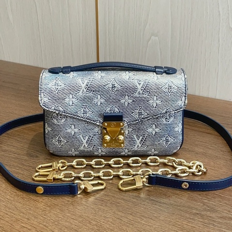 路易威登/Louis Vuitton 限量 Metis 炫彩牛仔老花橫版 法棍郵差包