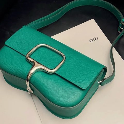 hermes della elan w刻 99新 epsom O6帝王綠