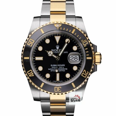 【大眾名錶】ROLEX勞力士116613LN Submariner潛航者 2019/10 半金黑水鬼 陶瓷圈 錶徑40mm 自動上鍊 大眾名錶G360