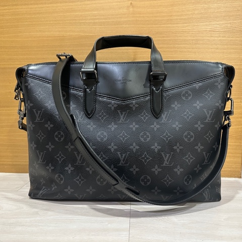 Lv 黑灰原花Explorer 手提斜背公事包M40566