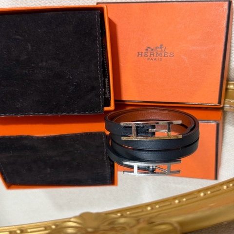 HERMÈS Behapi Double Tour 雙圈手環 black ／Gold