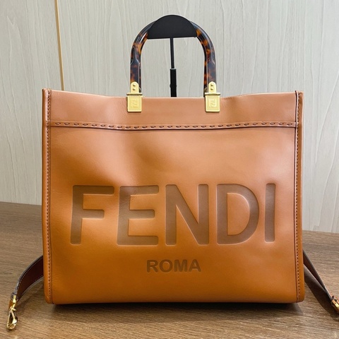 FENDI 焦糖色 手提包 附肩帶 35*15.5*28