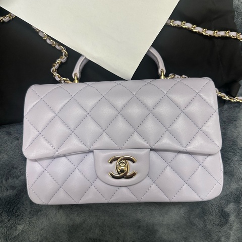 極致美包｜香奈兒 Chanel 手提肩背口蓋包 絕美色系 質感五金 (狀況如圖)