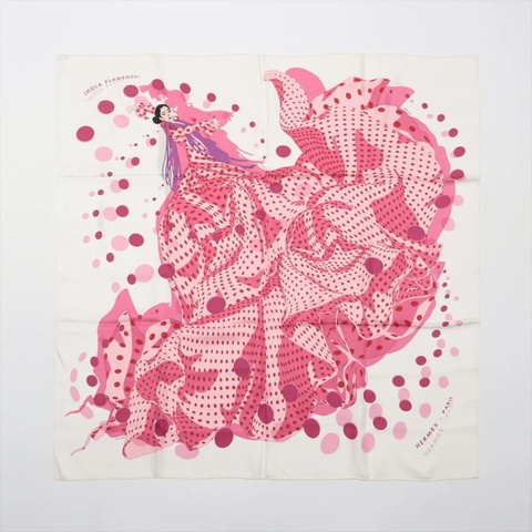 Hermès Olé Ola Flamenca Carré 90 真絲絲巾