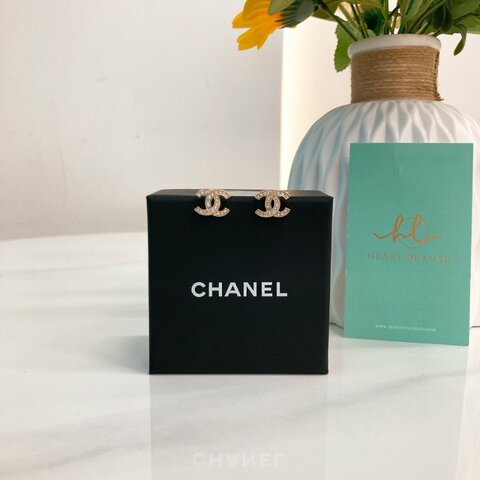 MS0800 Chanel 香奈兒迷你經典CC字耳環 Classic CC Logo Crystal 1.2cm Earrings Crystal x GHW