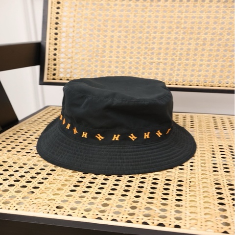 Hermes橘色logo圈线渔夫帽
