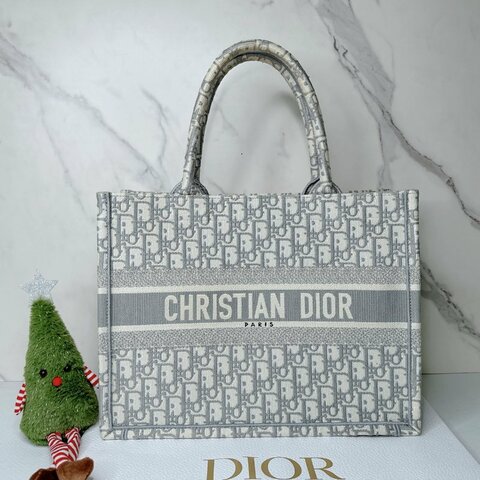 Dior 中款Book Tote刺繡托特包
