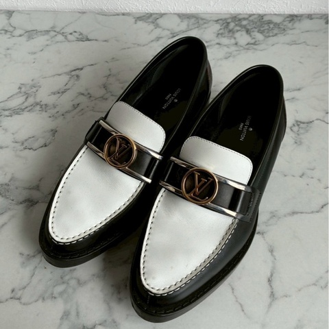 LV黑白/花紋圓形logo樂福鞋👞38