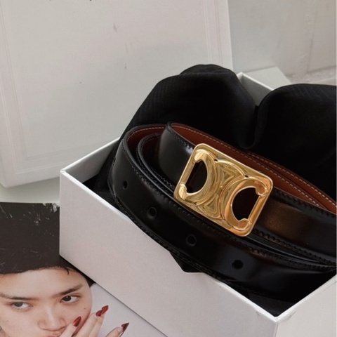 Celine 凱旋門logo全新雙面皮帶