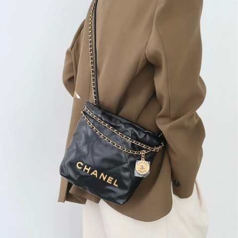 CHANEL🖤黑色MINI22迷你包AS3980