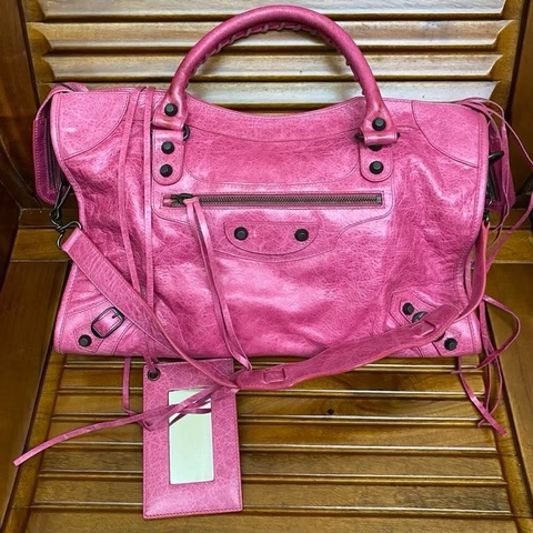 私物-Balenciaga ciassic city 桃紅色 桃粉色