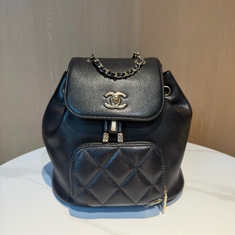 Chanel香奈兒 affinity黑色小號雙肩包後背包 金扣 芯片款