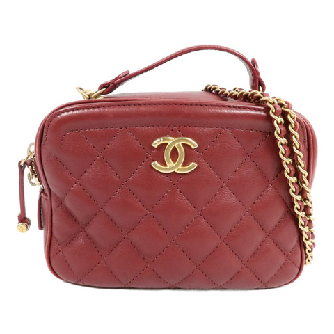 CHANEL 羊皮皮革Cosmetic Vanity Case手挽肩背兩用袋