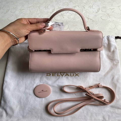 Delvaux 德爾沃 tempete 小號 21cm 櫻花粉 。