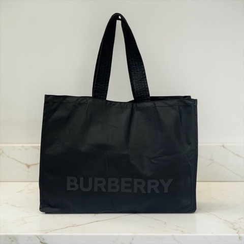 莉亞精品♡ Burberry 尼龍托特包 黑色 二手美品