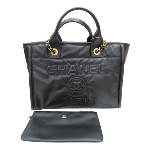 黑色 羊皮 Deauville 两用包【CHANEL 香奈兒】 AS3257