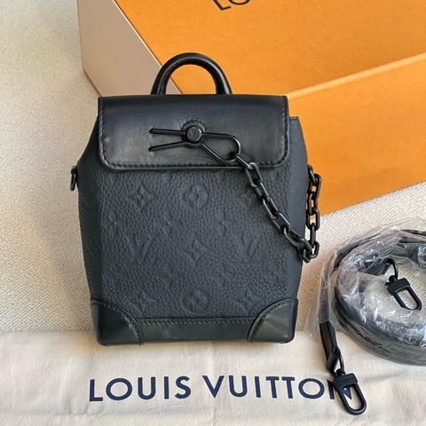 路易威登 LV Nano Steamer 黑色全皮壓紋 單肩包斜挎包