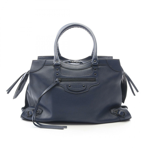 巴黎世家 (BALENCIAGA) NEO CLASSIC LARGE (Neo Classic City Large) 手提包 638531 皮革 海軍藍 二手 男女通用