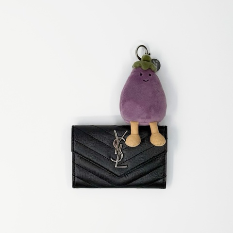 YSL 經典黑銀魚子醬信封卡包短夾｜ ✨ Wisher惟奢名品 ✨
