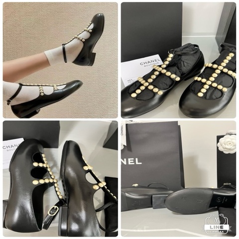 CHANEL 香奈兒《全新》珍珠瑪莉珍平底鞋 Mary Jane 黑色｜36C｜專櫃正品 全配