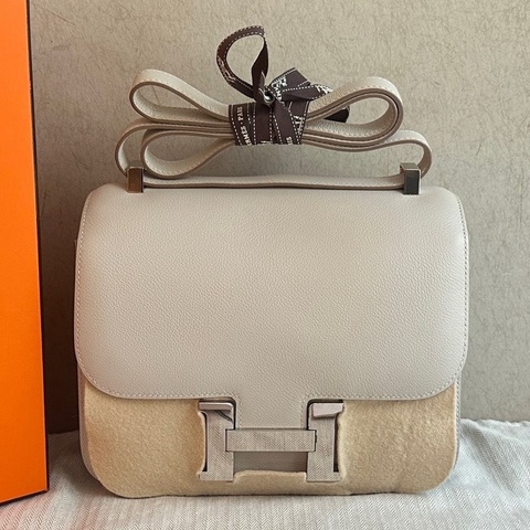 Hermes 80珍珠灰銀扣evercolor皮康康24，D刻