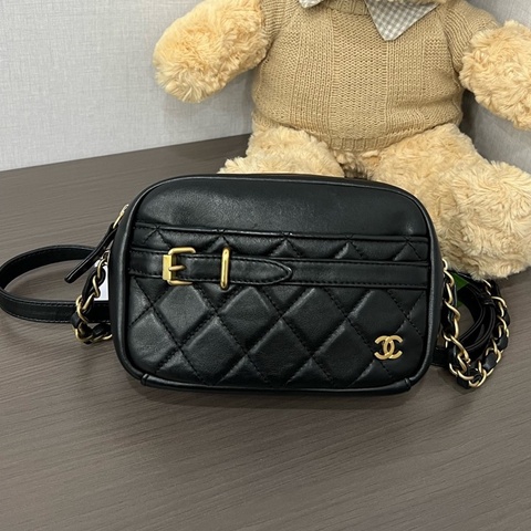 Chanel 香奈兒 黑金迷你相機包 26開無卡 16*12