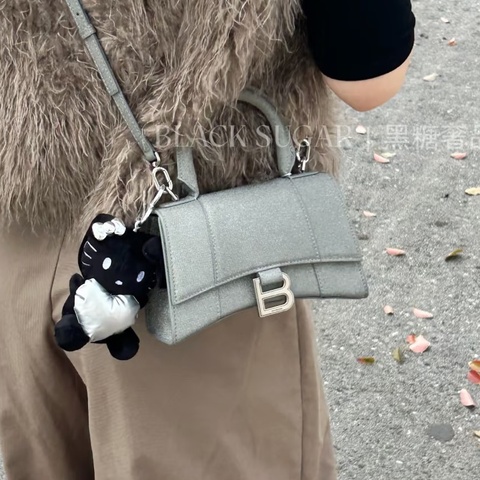 Balenciaga 巴黎世家  銀灰色滿天星沙漏包 XS尺寸19x11.5 附件肩帶