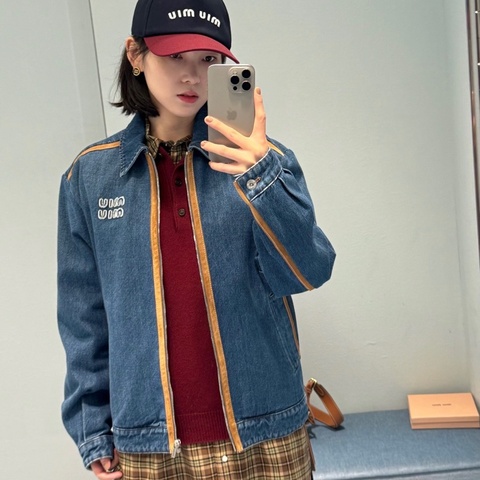 Miumiu 25年 牛仔拼麂皮外套(男女皆可穿）
