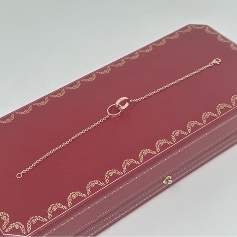 Cartier 卡地亞 love 雙環 手鍊 黃金色