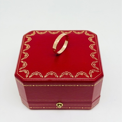 Cartier 卡地亞 love 窄版 玫瑰金 戒指 50碼