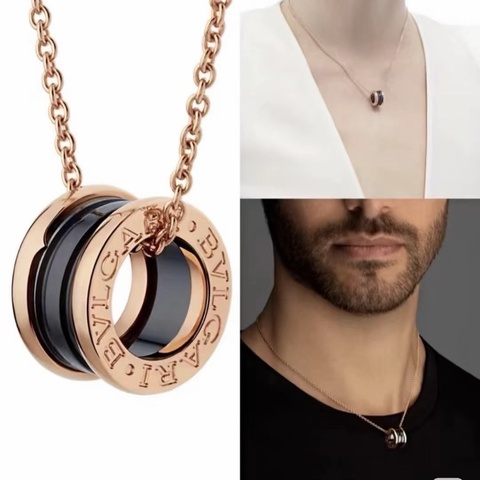 BVLGARI 寶格麗 玫瑰金 黑陶瓷 彈簧 項鍊 新扣